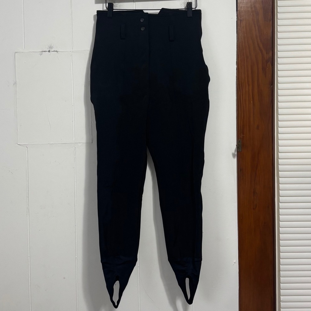 Schoeller Vintage Women Black Wool Blend‎ Stirrup Ski Pants Size 10